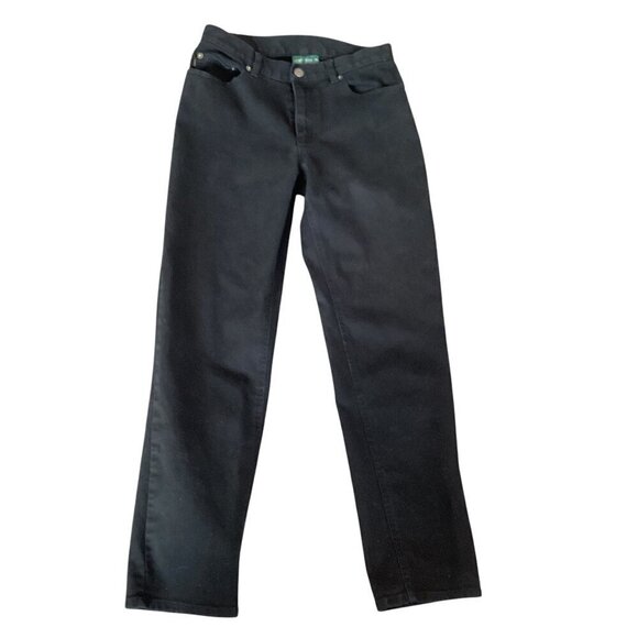 Ralph Lauren Jeans Co. Women's Sz 8 Black Straight  Leg Mid-Rise Jeans #279R - Picture 2 of 8